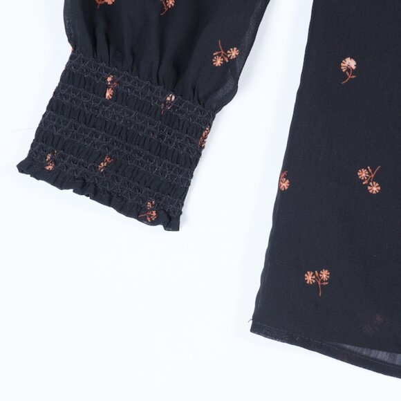 Madewell Women's Georgette Smocked Mockneck Top Size Small - Picture 10 of 16